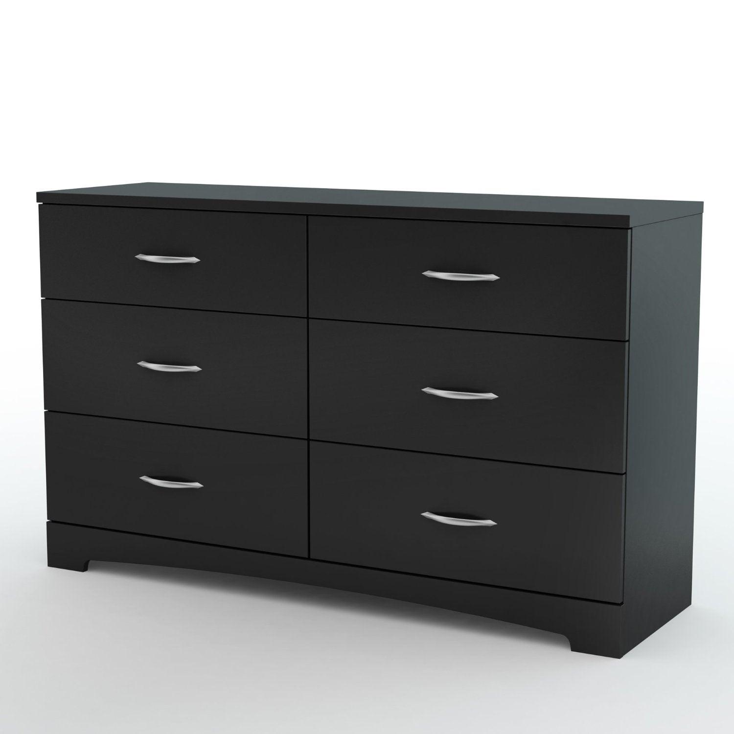 6-Drawer Dresser for Contemporary Bedroom in Black Finish - PRHOMZ