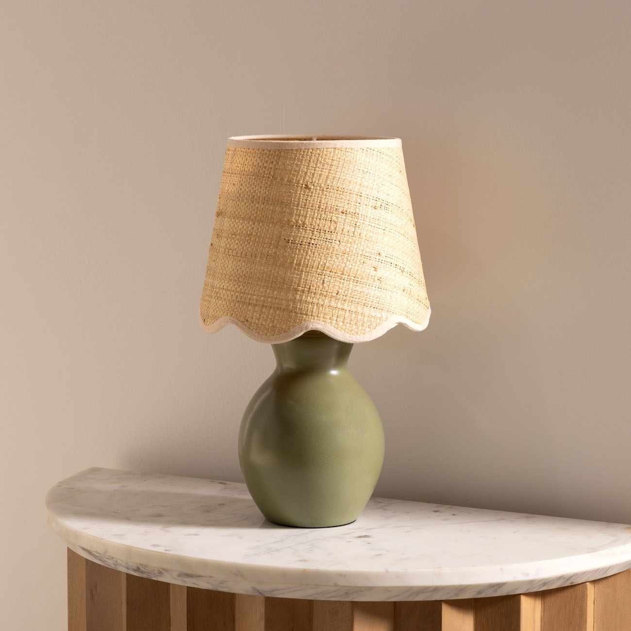 Salgareda Green Rattan Table Lamp-1