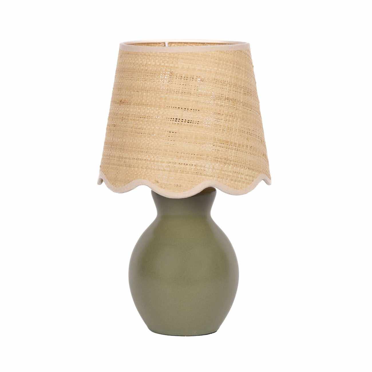 Salgareda Green Rattan Table Lamp