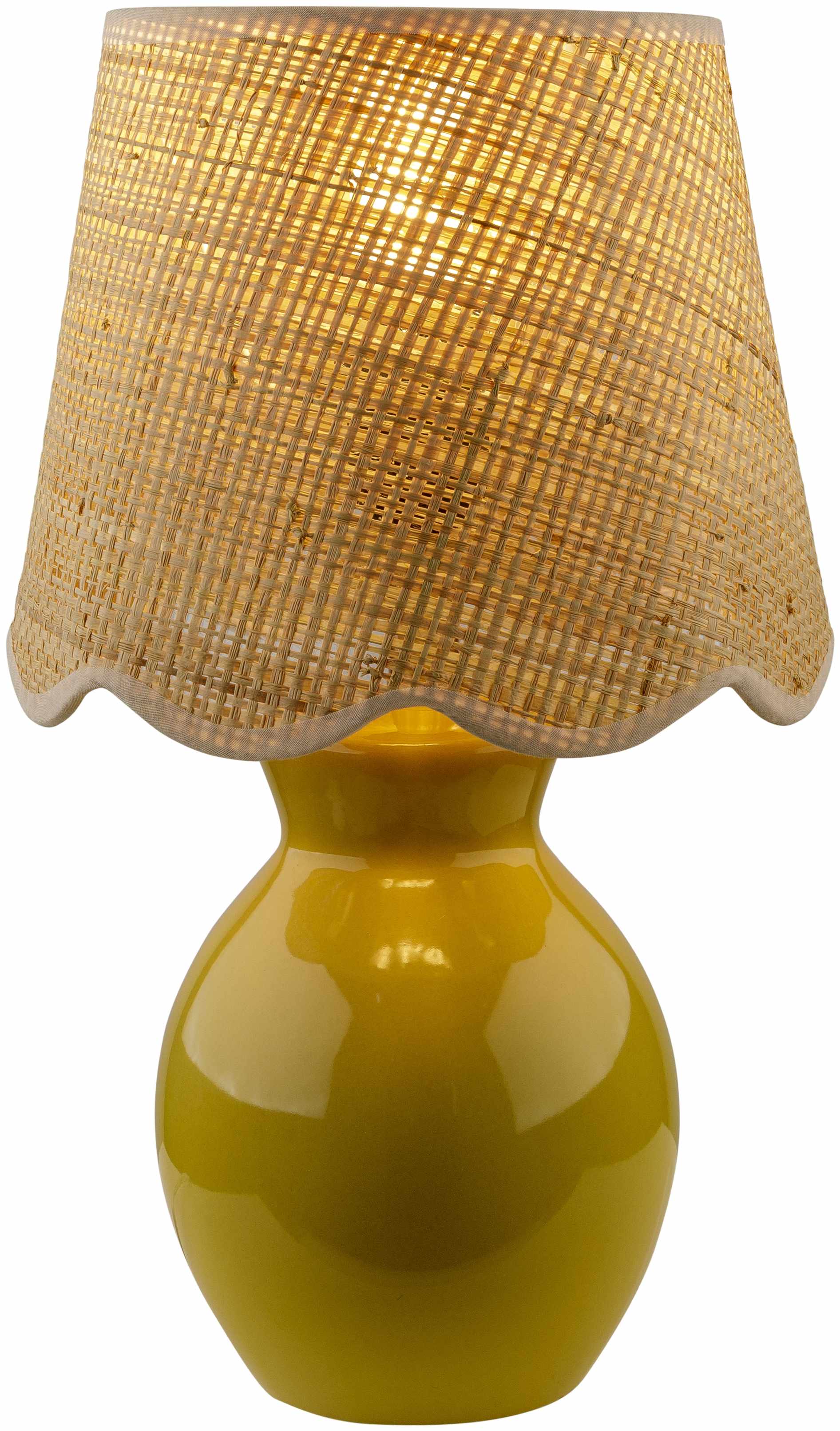 Salgareda Yellow Rattan Table Lamp-5