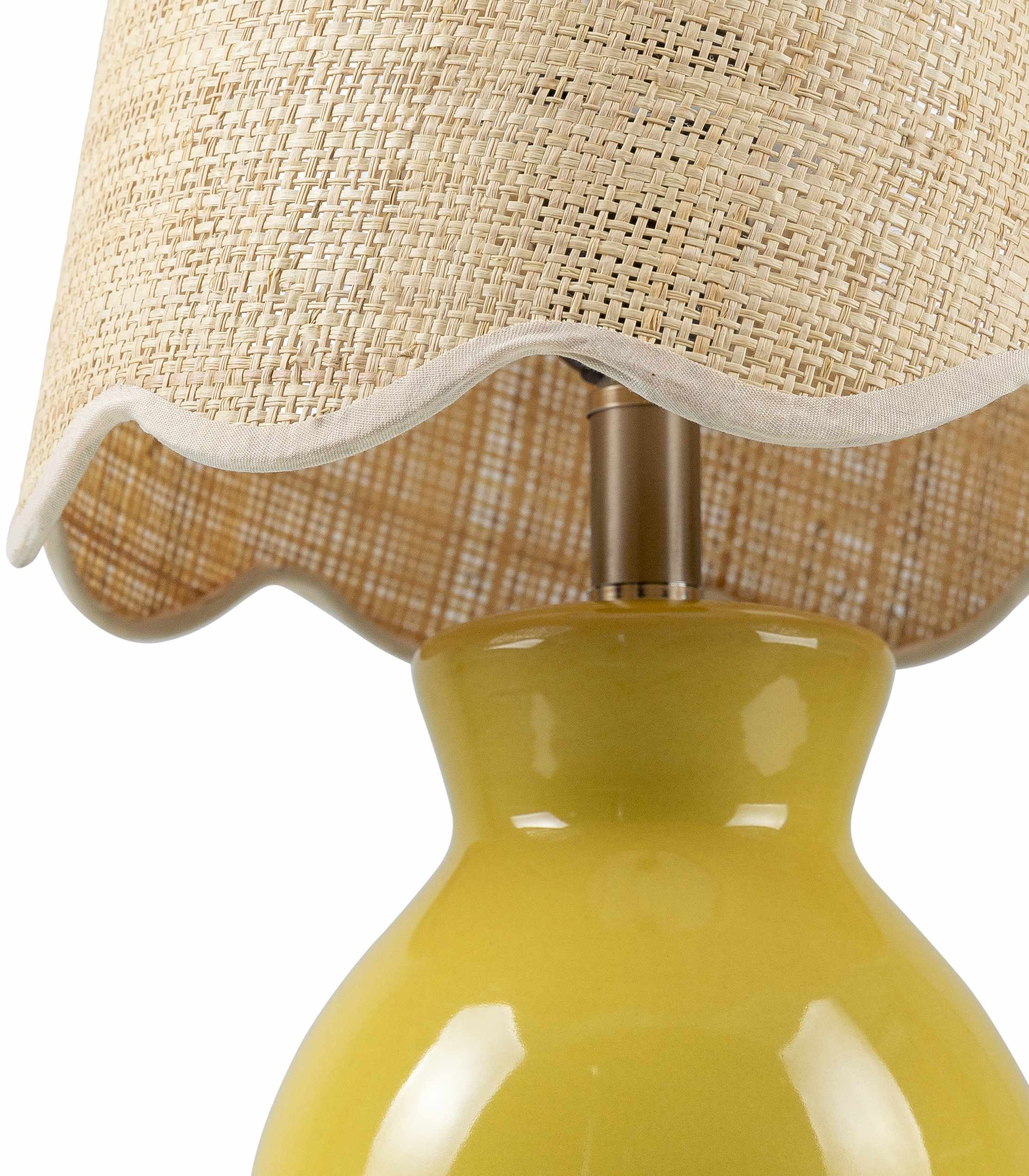 Salgareda Yellow Rattan Table Lamp-4