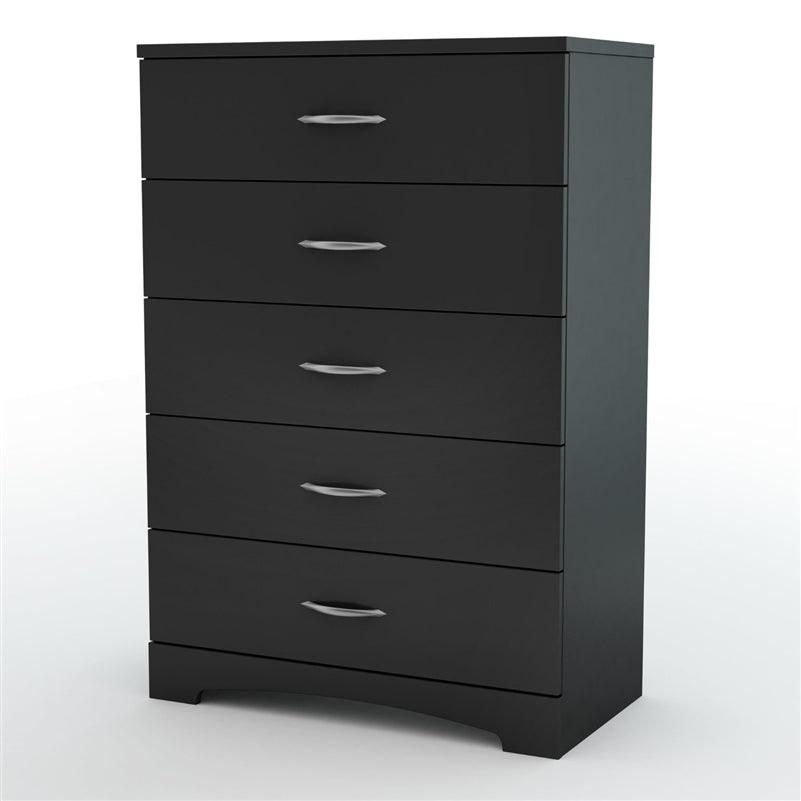 Step One 5-Drawer Chest in Black Finish - PRHOMZ