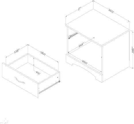 Modern 1 Drawer Nightstand End Side Table Storage in White - PRHOMZ