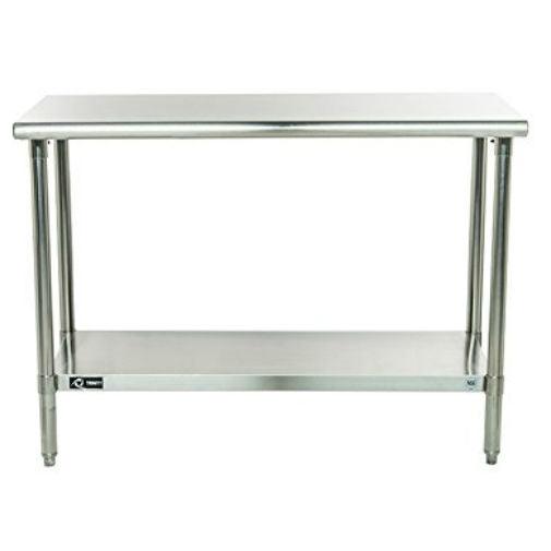 Stainless Steel Top Food Safe Prep Table Utility Work Bench with Bottom Shelf - PRHOMZ