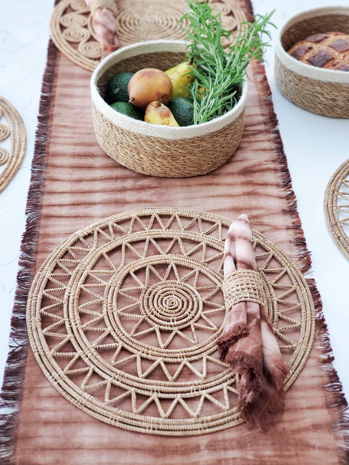 Roda Woven Palm Fiber Placemat - Natural (Set of 2) - PRHOMZ