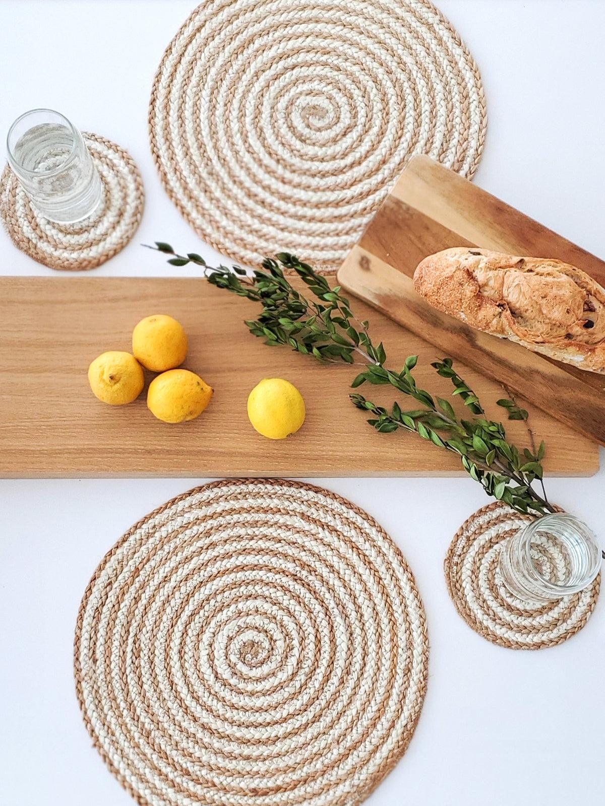 Kata Spiral Coaster Trivet - Natural (Set of 4) - PRHOMZ
