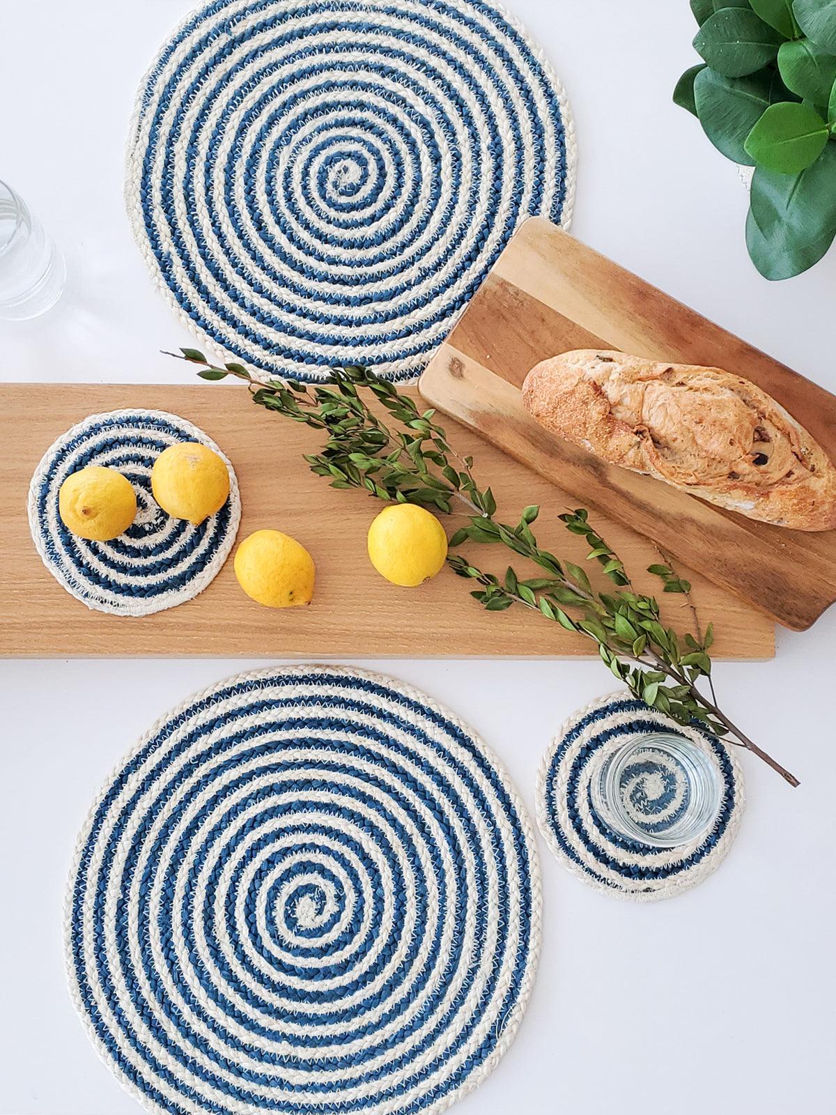 Kata Spiral Placemat - Blue (Set of 4) - PRHOMZ