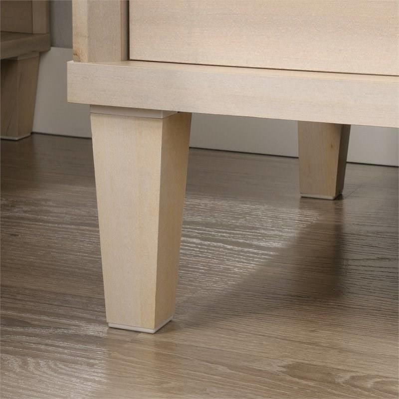 Light Maple Wood Farmhouse Style 1-Drawer Nightstand with Open Shelf - PRHOMZ