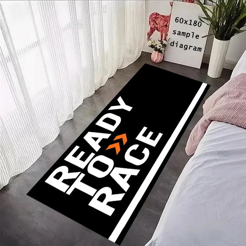 Ready To Race Front Floor Door Entrance Mat Motorcycle Carpet Garage Racing Cool Moto Display Anti-slip Mat Home Decoration Rugs