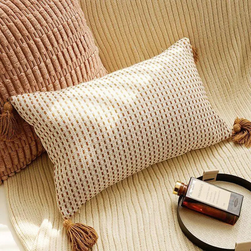 Brown Geometric Throw Pillow Cover