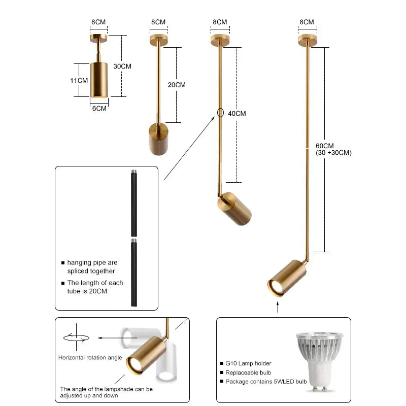 DecorBites™ Led Pendant Light Adjustable Angle