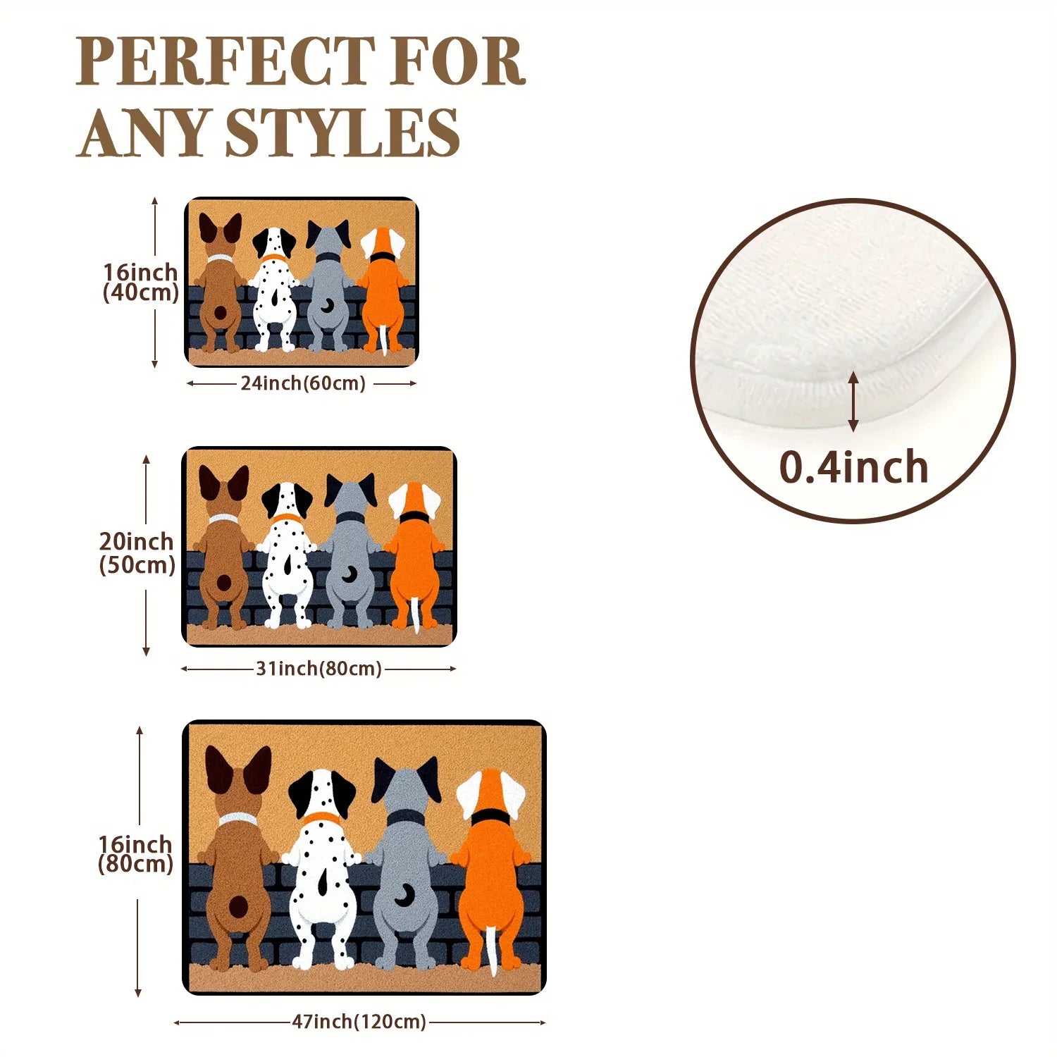 VIKAMA Cartoon Carpet Four Puppies Doormat Welcome Carpet Living Room Carpet Rug For Bedroom Outdoor Carpet Home Decoration