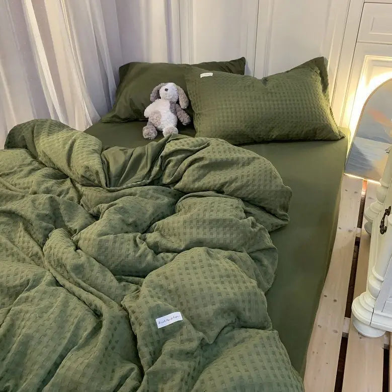 Cotton Bedding Set Olive Green