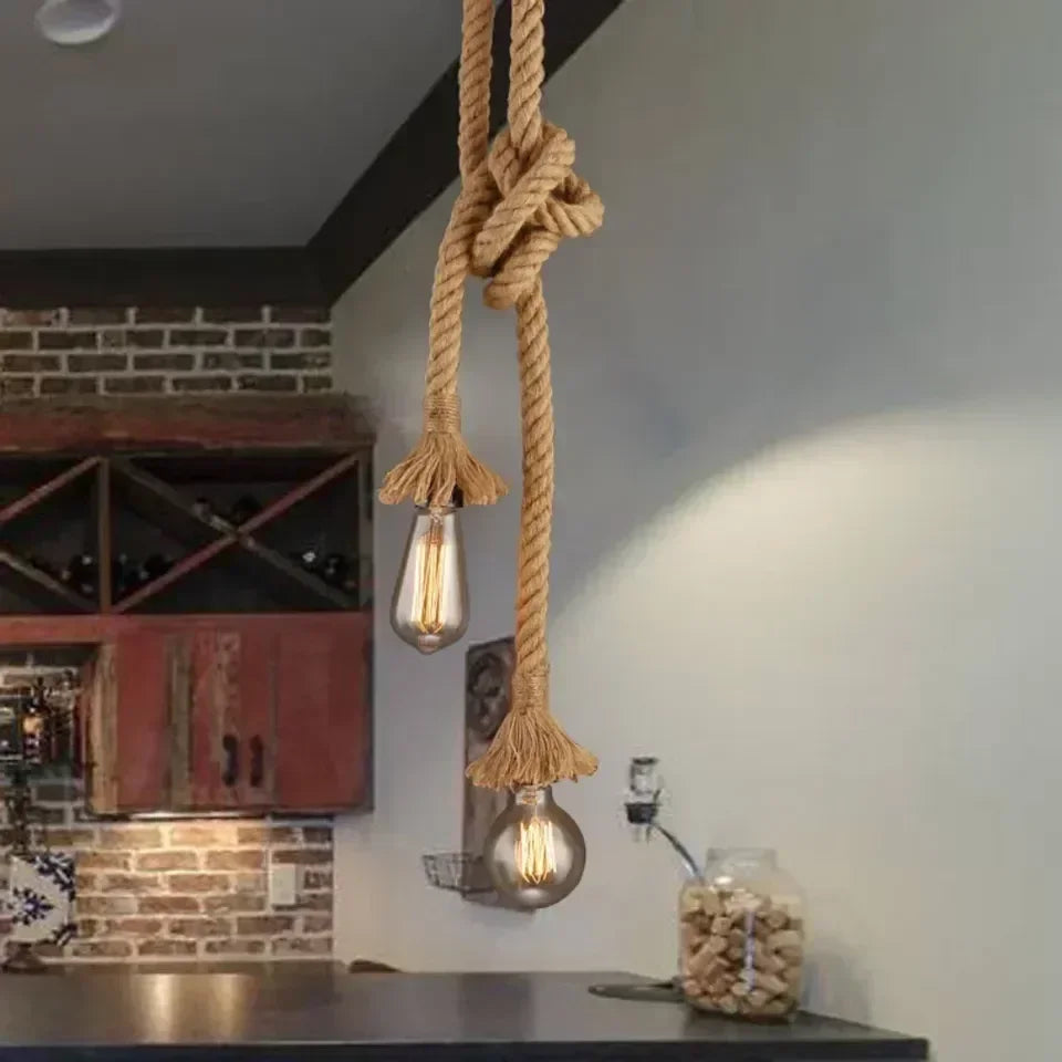 Hemp Rope Pendant Light Fixture