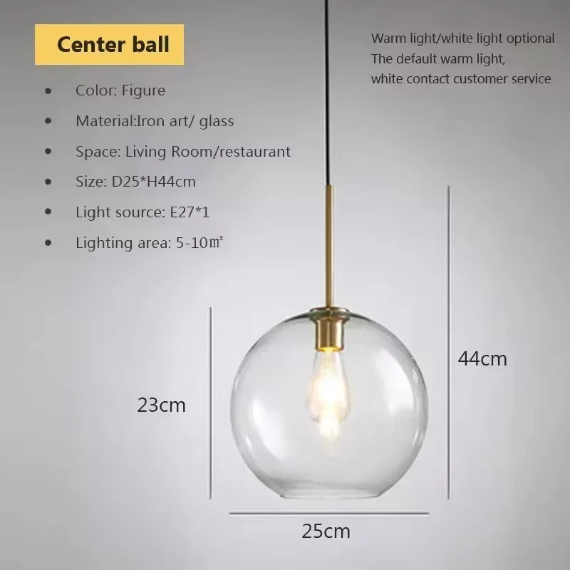 DecorBites™ LED Pendant Light Glass Single Head