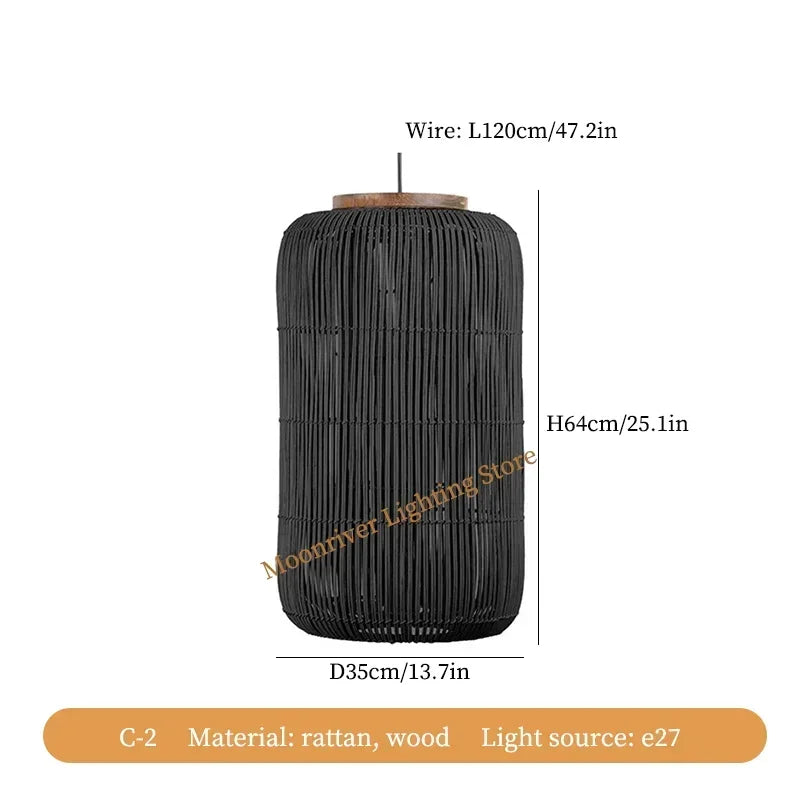 Rattan Teahouse Pendant Light