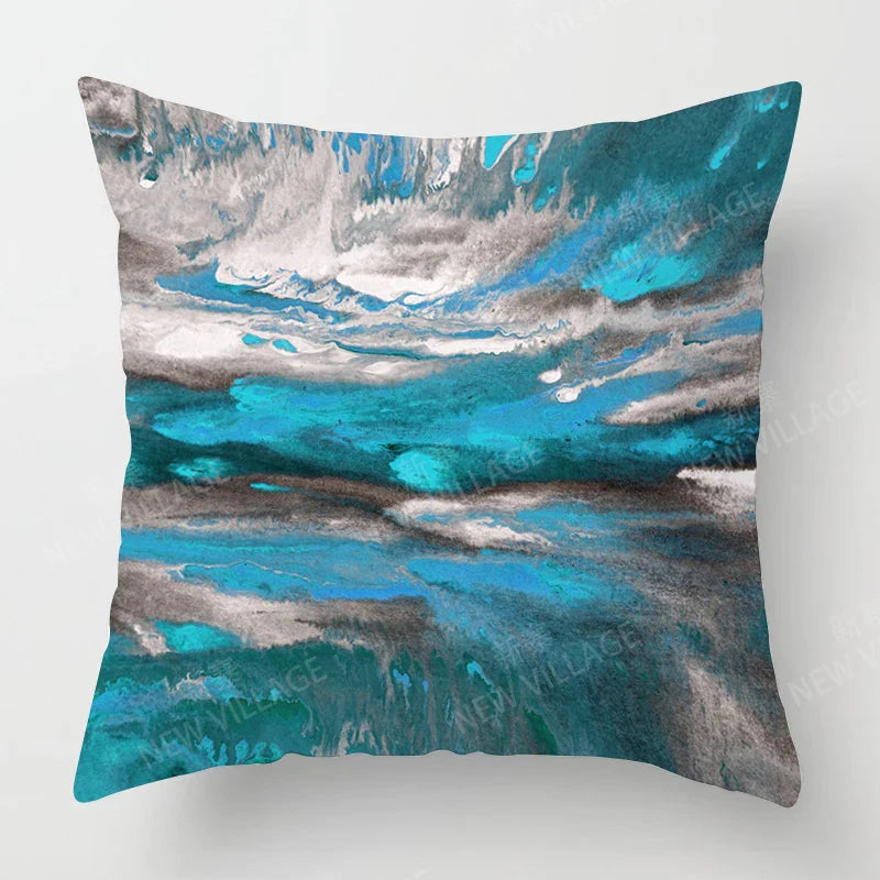 Green Cushion Cover Abstract Design