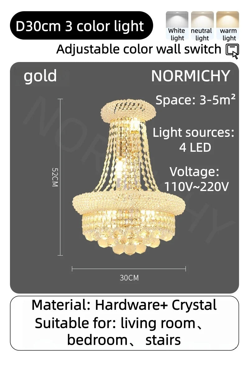 DecorBites™ Crystal Chandelier Large High Ceiling