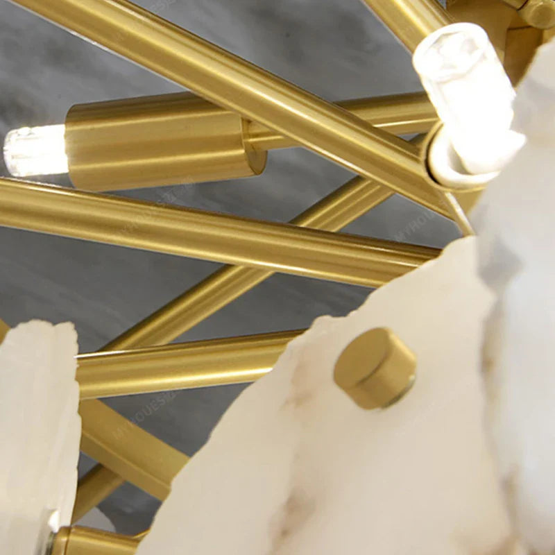 Marble Chandelier Round LED Light