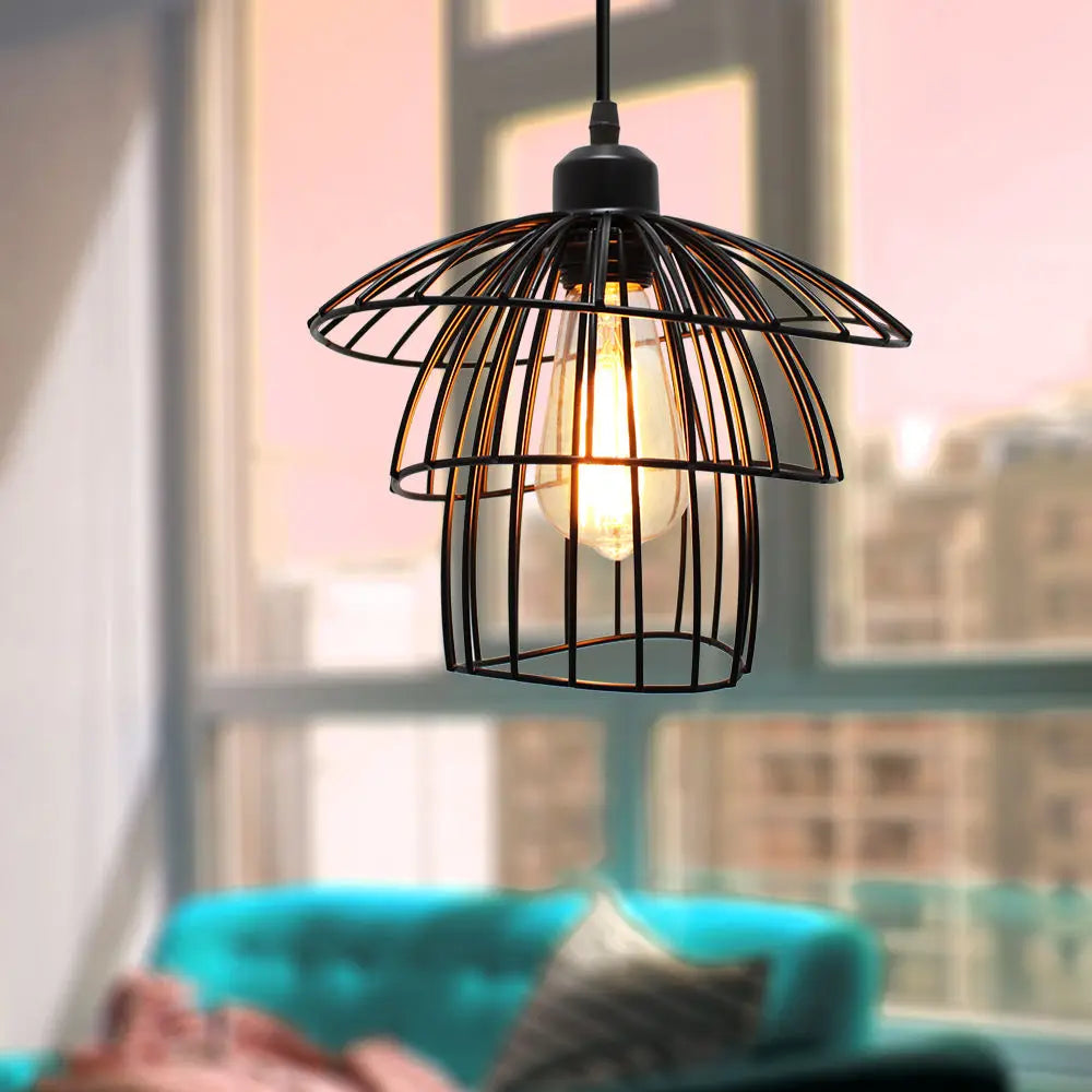 Vintage Pendant Light Wire Cage