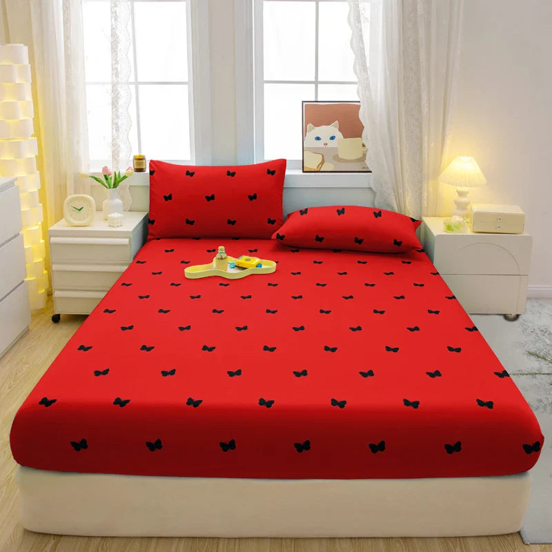 Butterfly Fitted Sheet Matte Bedding