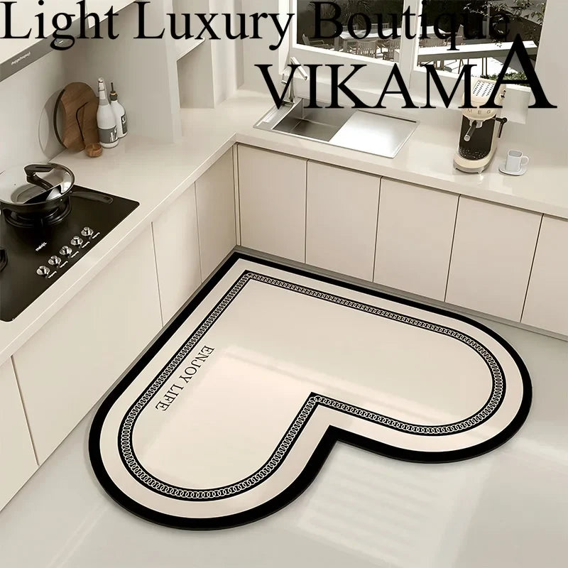VIKAMA Fashion Simple Diatomite Home Decorative Carpet Kitchen Bathroom Entrance Entrance Washable Dirty Resistant Carpet