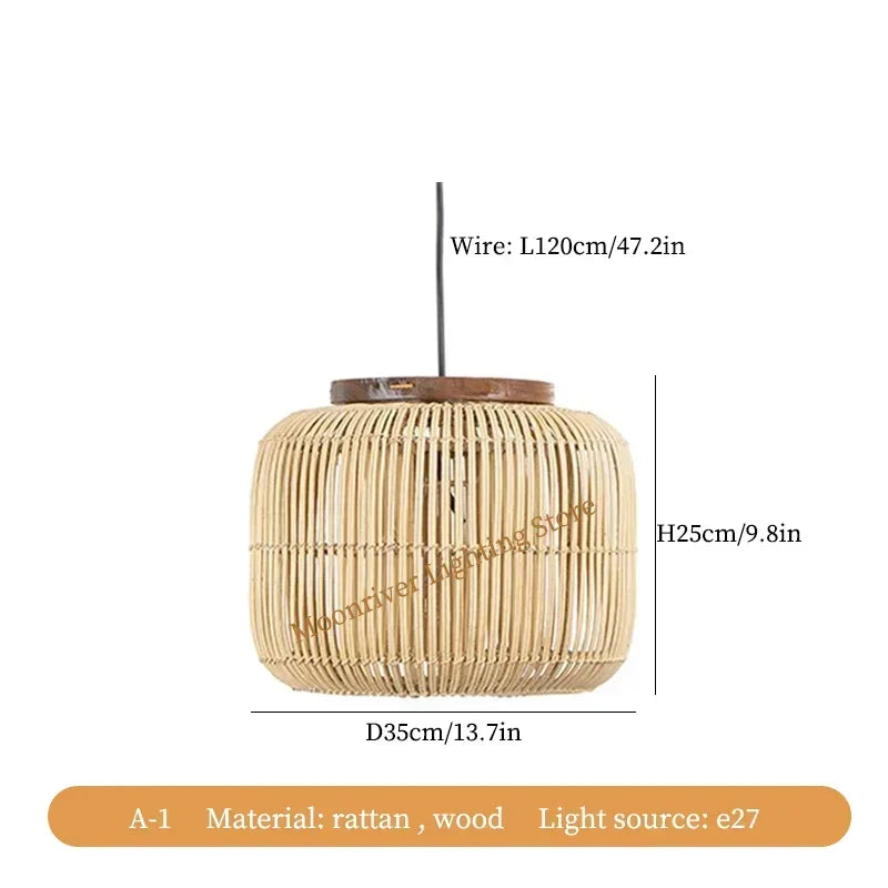 Rattan Teahouse Pendant Light