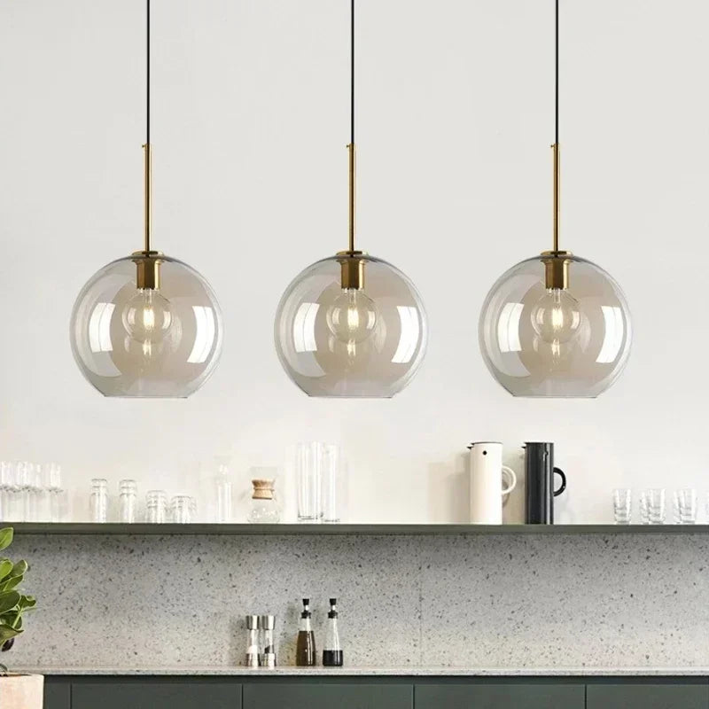 Glass Pendant Lights Cognac Interior