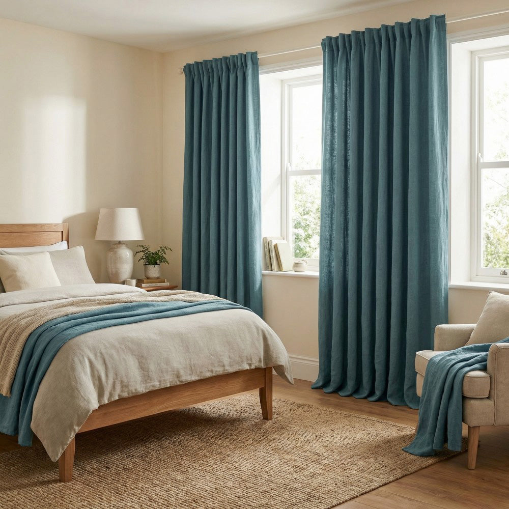 Sabrina Natural Linen Curtains for Living Room