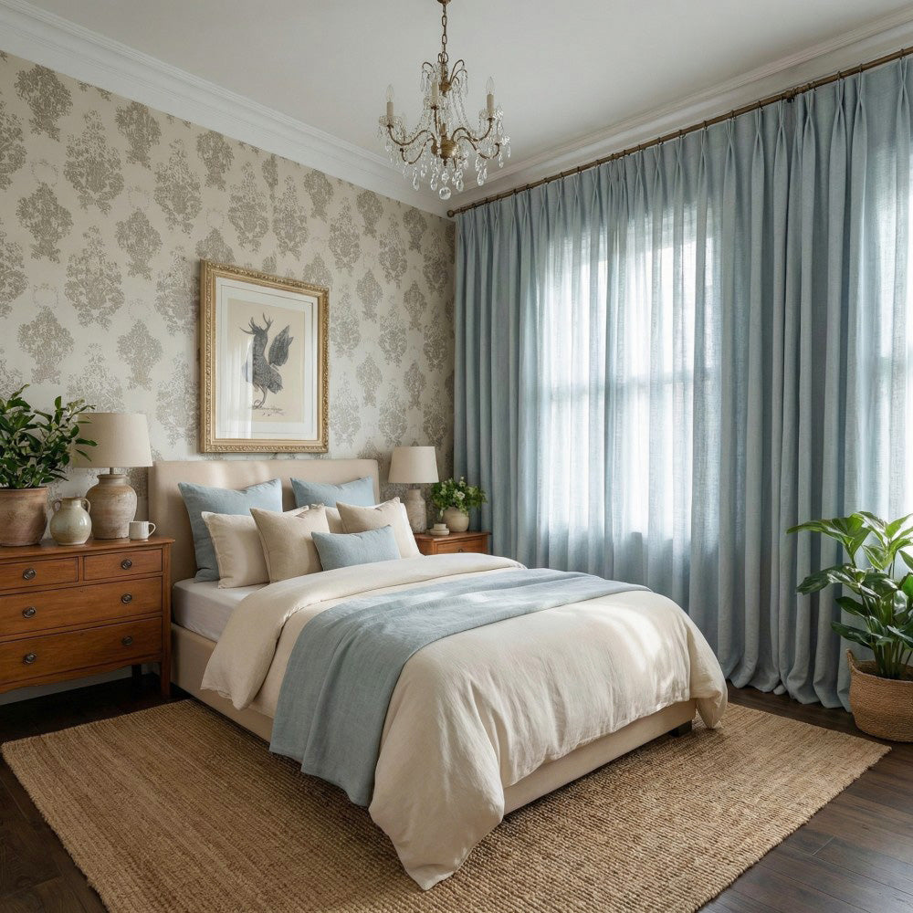 Sabrina Natural Linen Curtains for Living Room