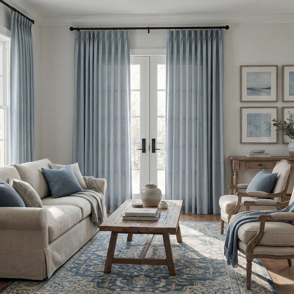 Sabrina Natural Linen Curtains for Living Room