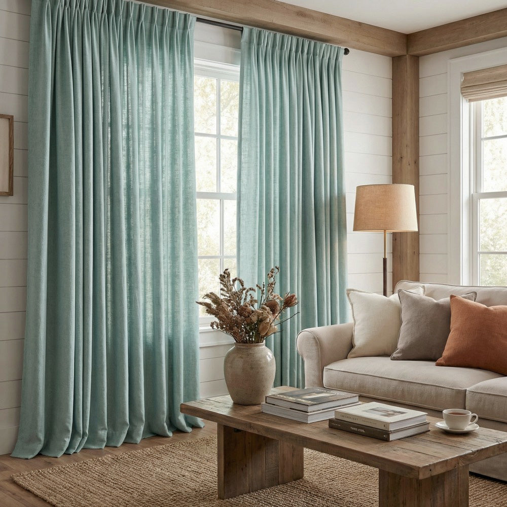 Sabrina Natural Linen Curtains for Living Room