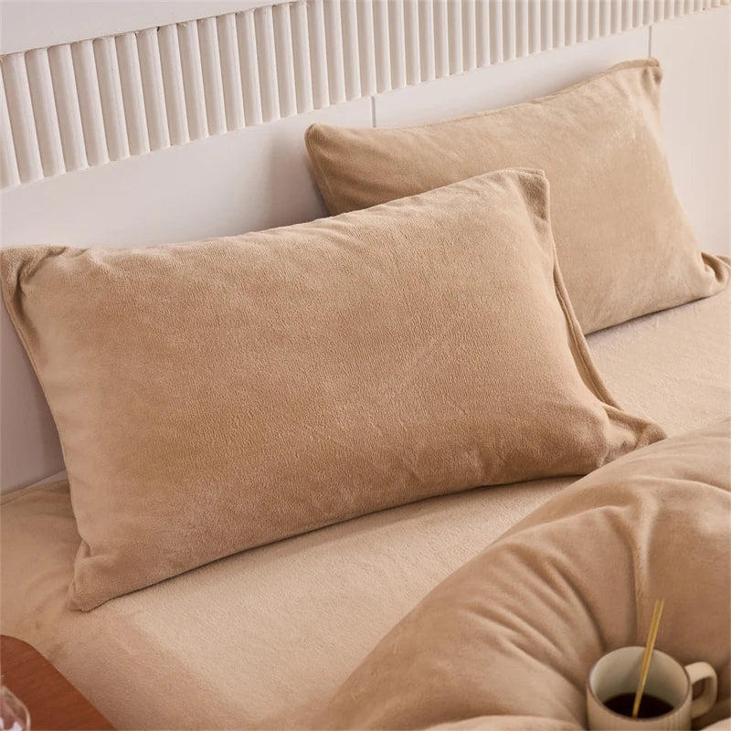 Milk Velvet Pillowcases Solid Color