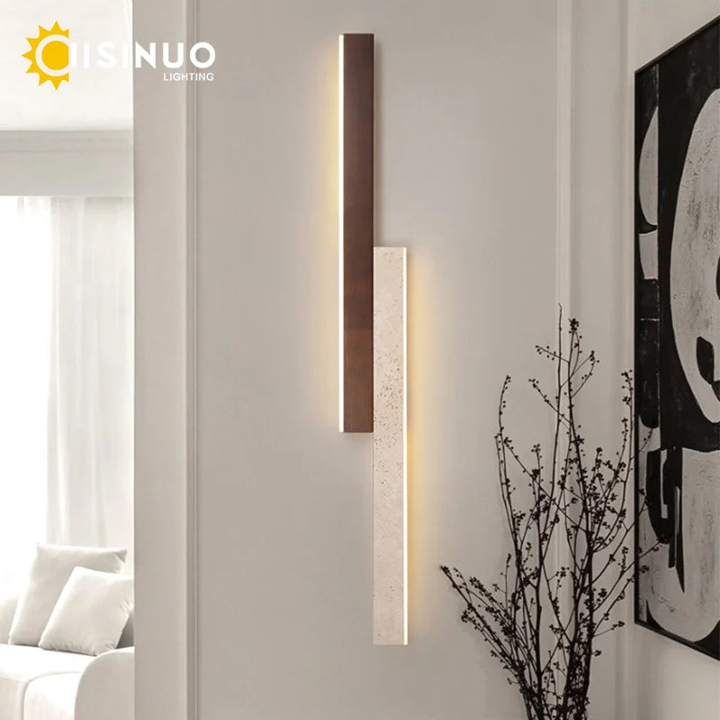 DecorBites™ Stone Wall Sconce Yellow Travertine