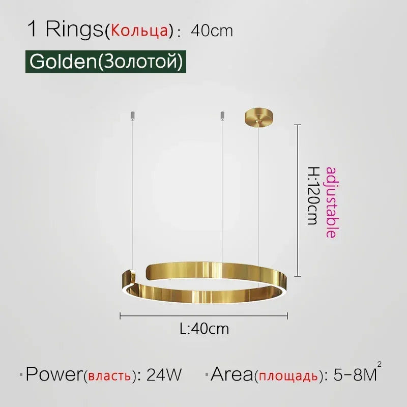 Round Gold Ceiling Chandeliers Lamp