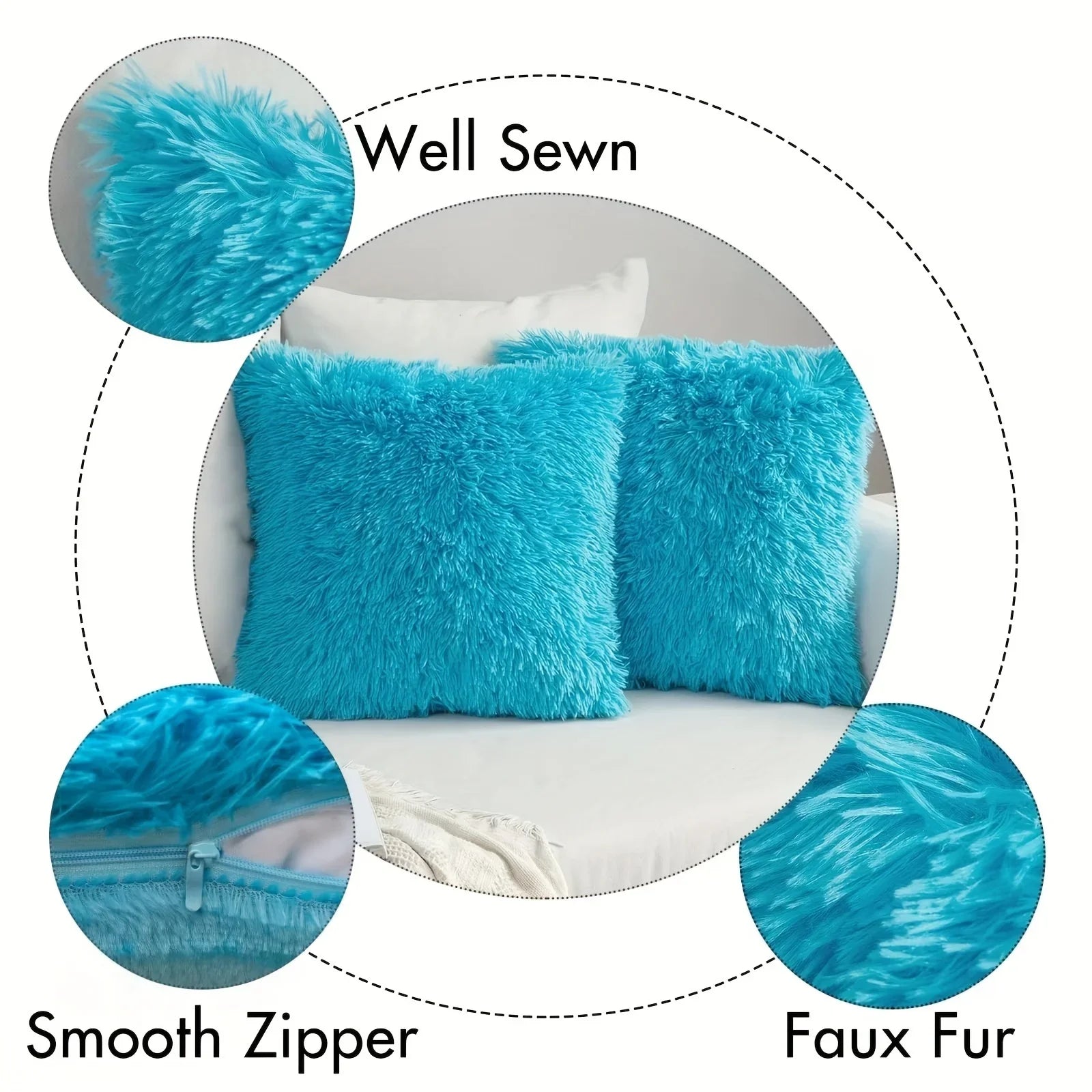 Faux Fur Pillow Covers Set