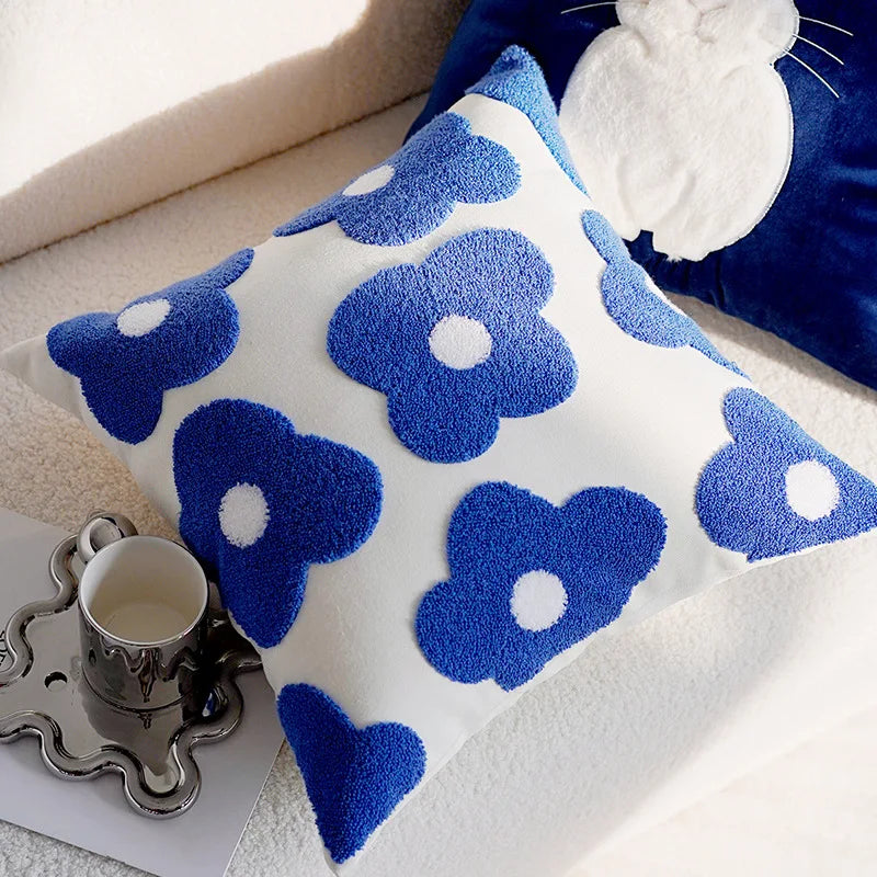 Blue Throw Pillow Cover Luxury Decor