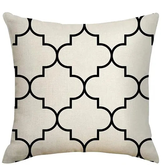 Geometric Linen Throw Pillow Covers