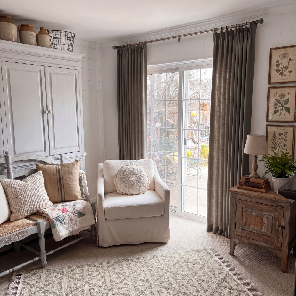 Sara Solid Linen Blend Curtains