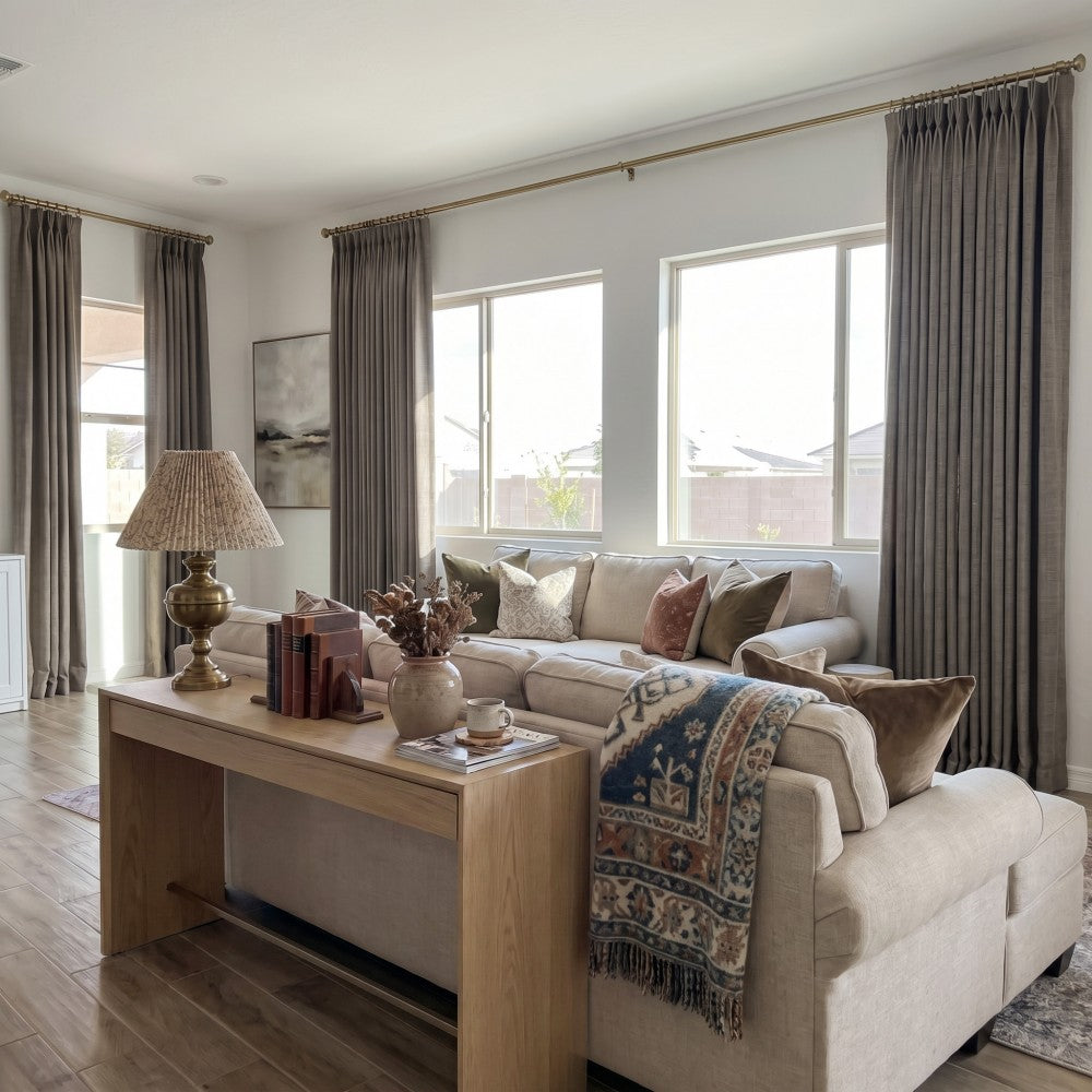 Sara Solid Linen Blend Curtains