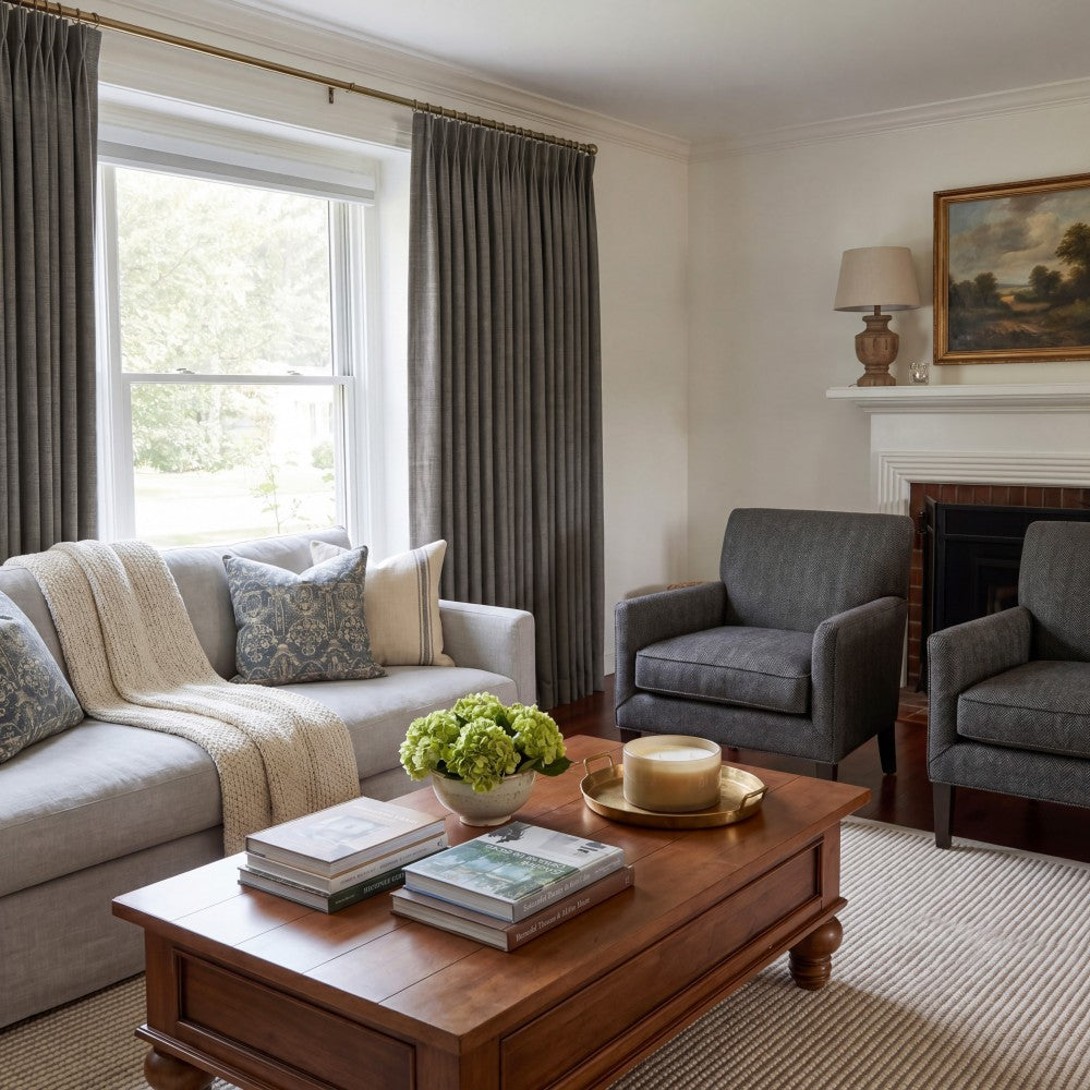 Sara Solid Linen Blend Curtains