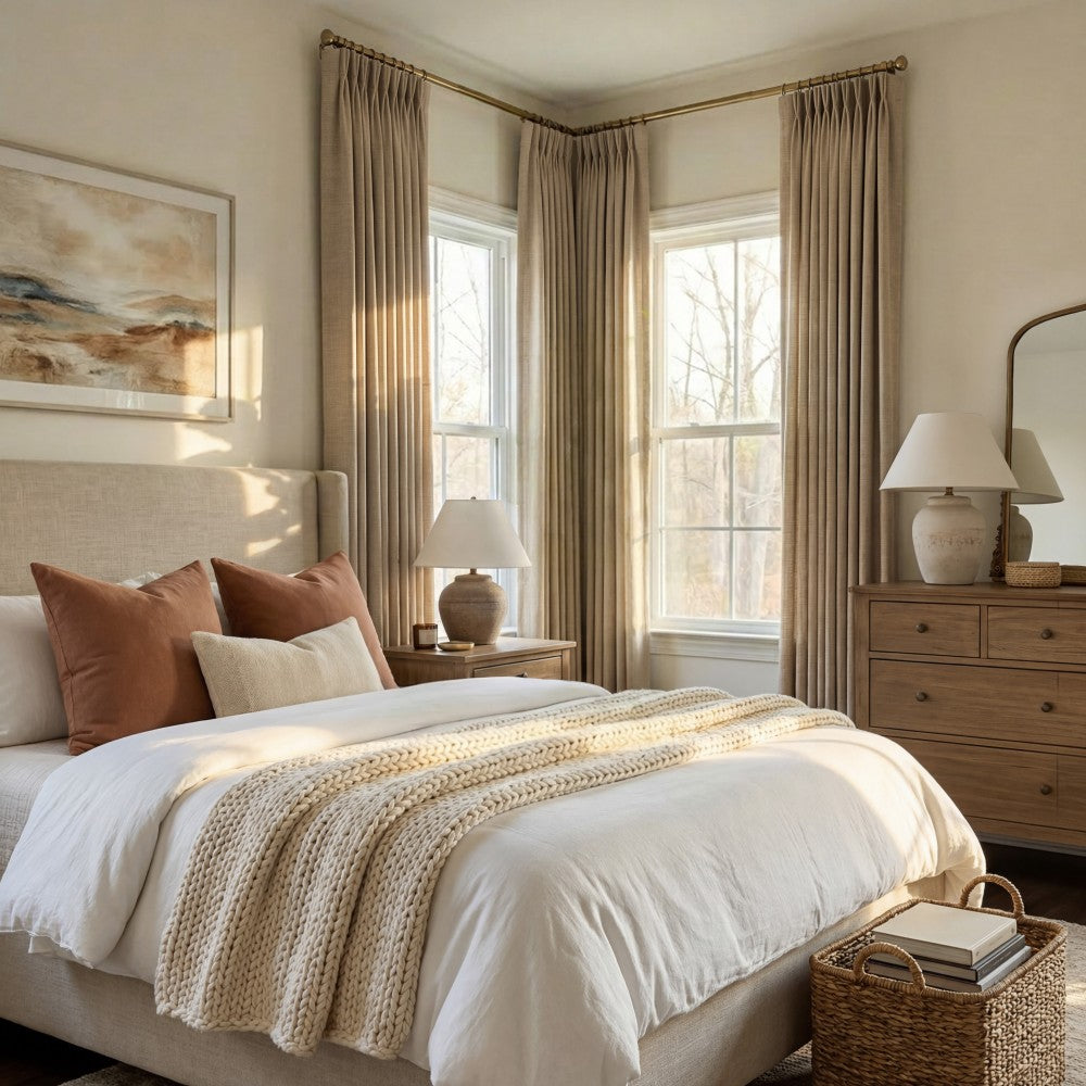 Sara Solid Linen Blend Curtains