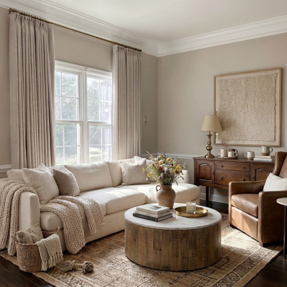 Sara Solid Linen Blend Curtains