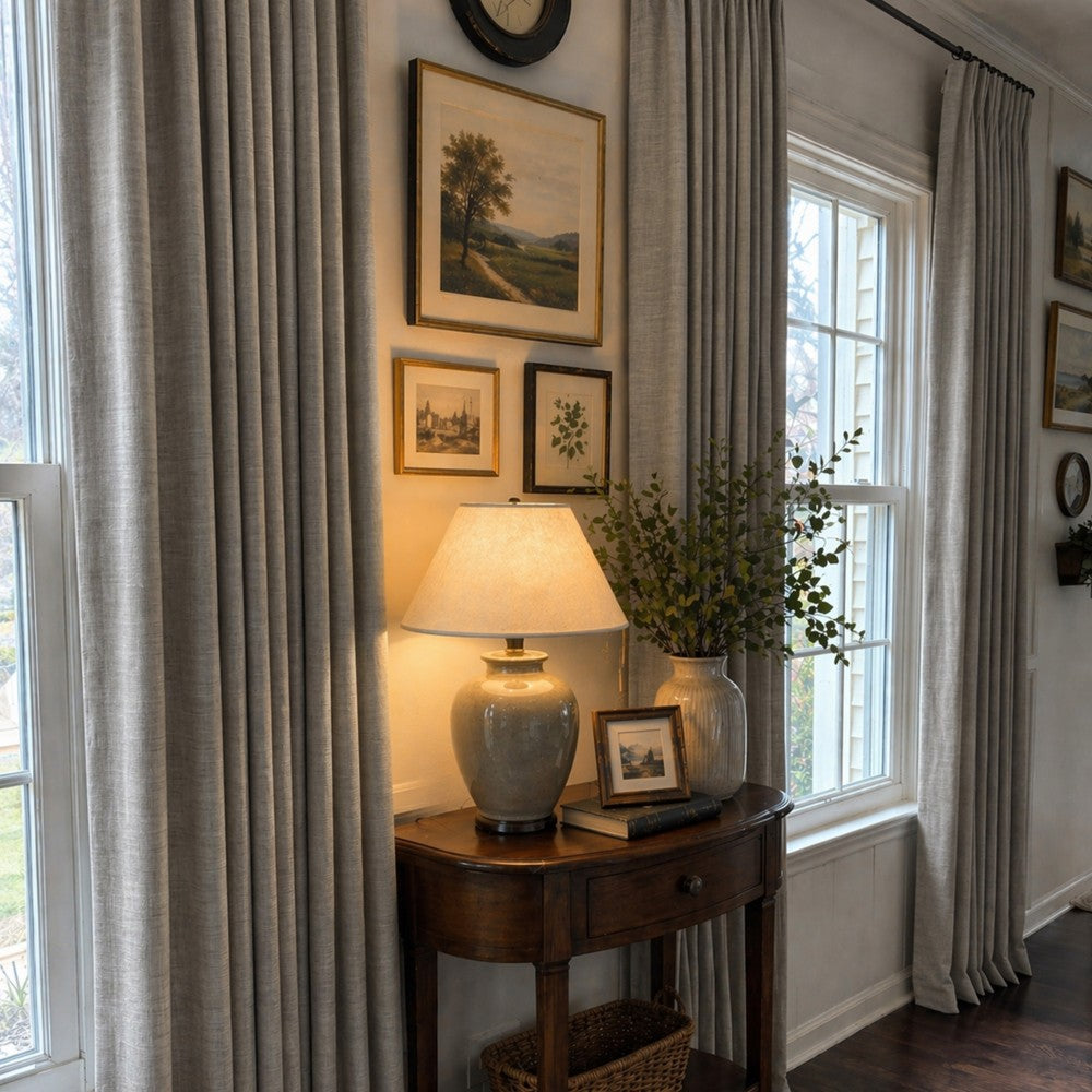 Sara Solid Linen Blend Curtains