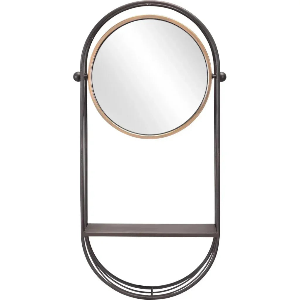 Saroni Steel Wall Mirror with Shelf