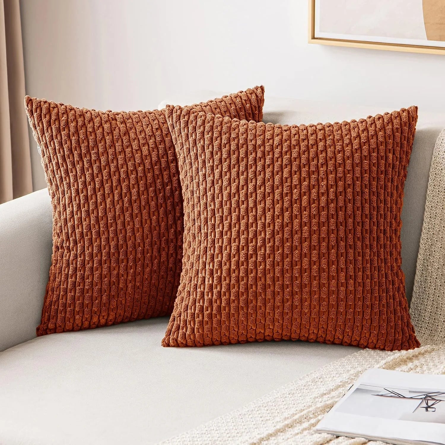 Corduroy Cushion Covers Striped Pillowcases