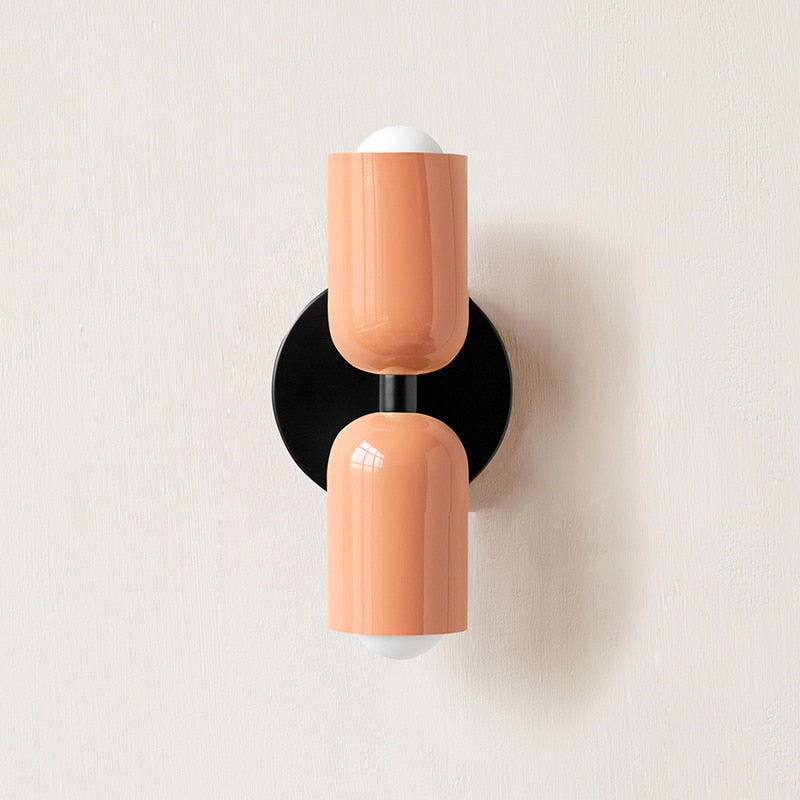 Colorful Modern Wall Sconce with Hand-Blown Glass Shade