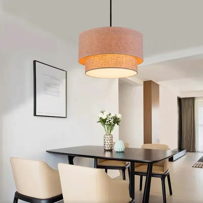 DecorBites™ LED Pendant Light Fabric Shade