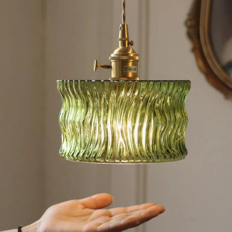 DecorBites™ Green Glass Pendant Light Fixture