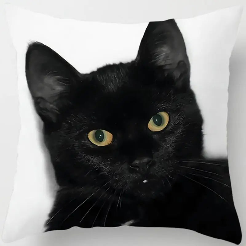 Cat Print Pillowcase Sofa Cushion Cover